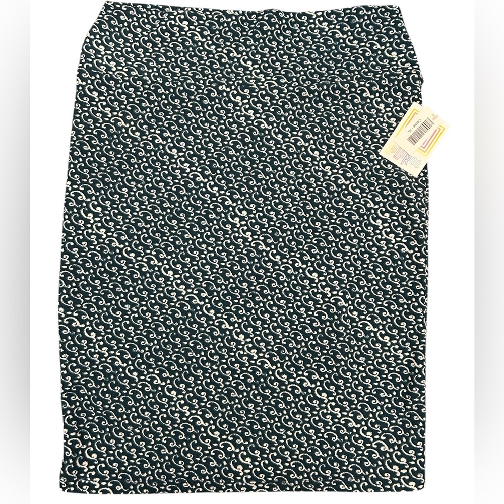LuLaRoe Cassie Blue Green Stretch Skirt Size XL